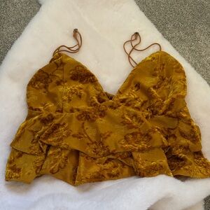 Floral Velvet Crop Top